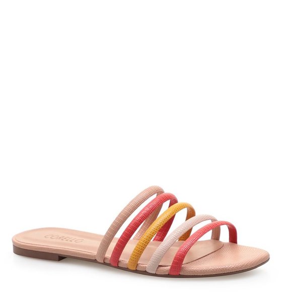 Ombre Strappy Flat Slide Sandals by Corello l Similar to $375 Mansur Gavriel - Picture 1 of 12